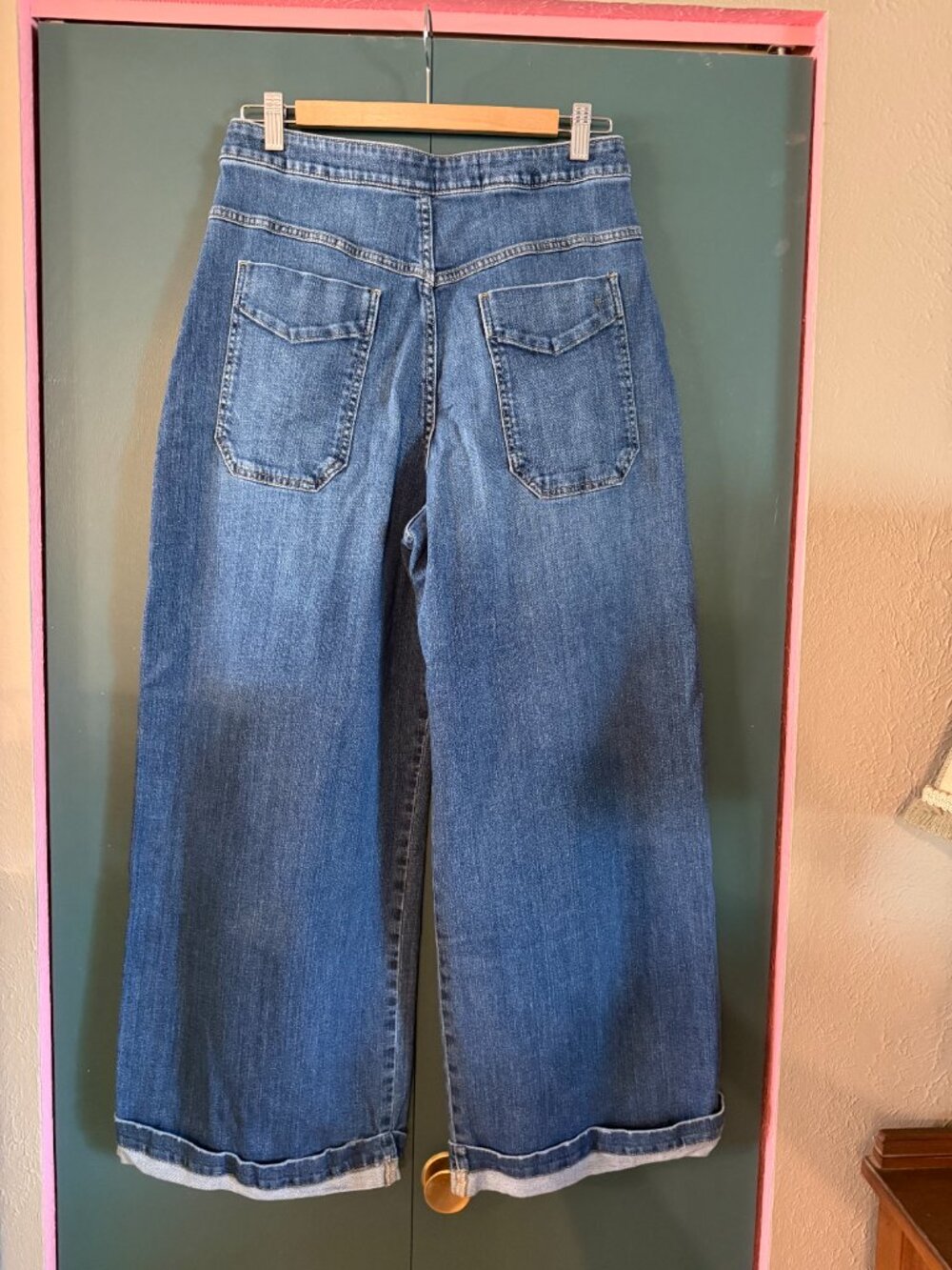 Pilcro Emory Pleated Jeans High Rise Wide Leg - size 30 - Picture 2 of 12